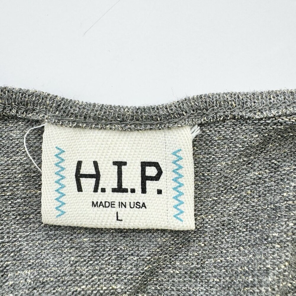 H.I.P. Top Women's Size Large Sleeveless Grey & Gold Metallic Top - Picture 6 of 13